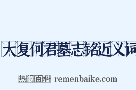 大复何君墓志铭近义词是什么意思的图片